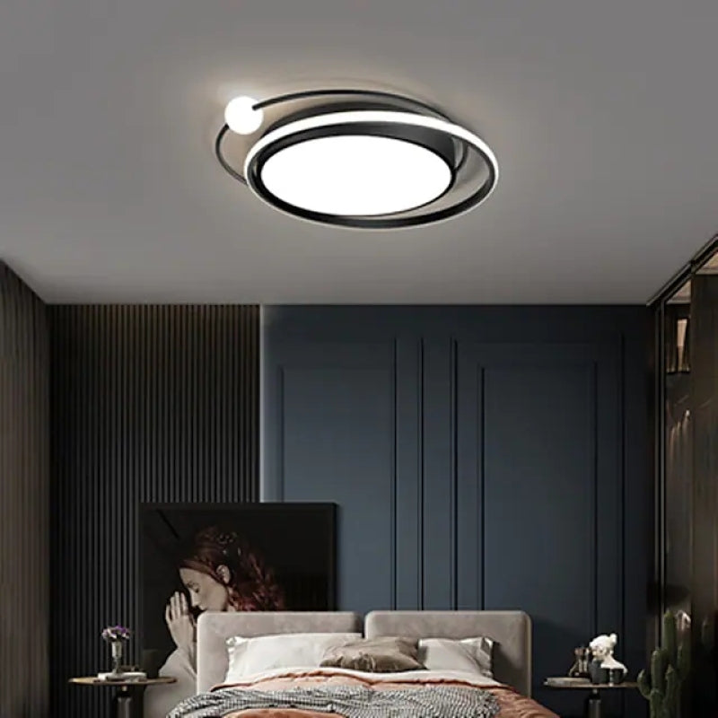 Arisha Moderna LED Minimalismo Multi Orbitale Plafoniera Nero/Oro Metallo Soggiorno/Camera da Letto
