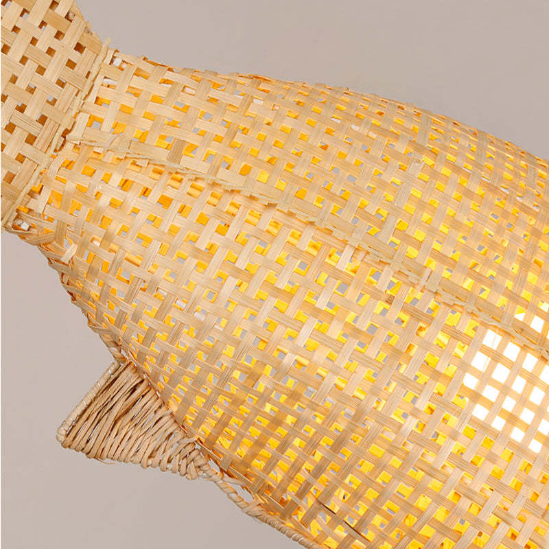 Ritta Moderni LED Lampada a Sospensione Pesce Bambù Oro Soggiorno/Camera da Letto
