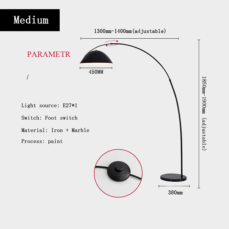 Avi Moderna LED Lampada da Terra Metallo Canna da Pesca Nero Soggiorno/Camera da Letto