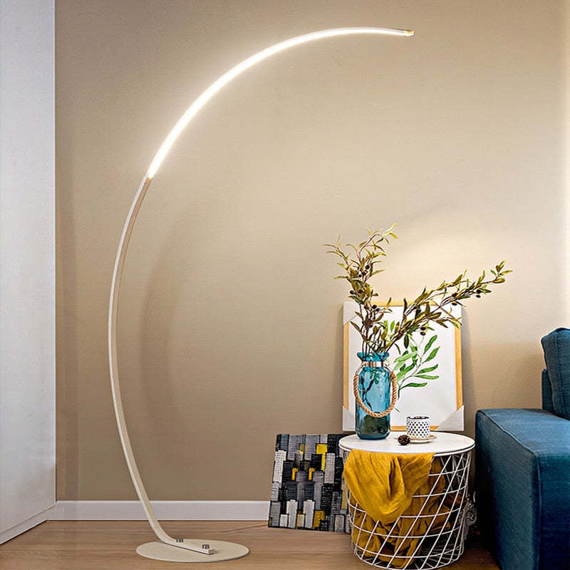 Arisha Moderne LED Arco Lampade da Terra Metallo Silicio Bianco/Nero Soggiorno/Camera da Letto