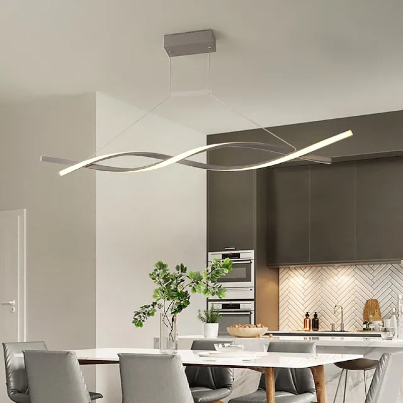 Arisha Lampada a Sospensione Metallo Nero/Grigio Curva Incrociata Moderna