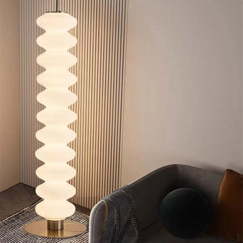 Mira Moderno Lungo Lampade da Terra Caramelle Metallo Vetro Bianco Soggiorno/Camera da Letto/Sala Studio