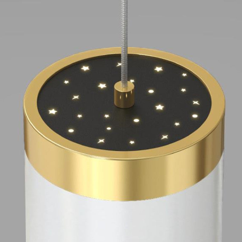 Madina Lampada a Sospensione Metallo Nero/Bianco/Oro Stellato Moderna
