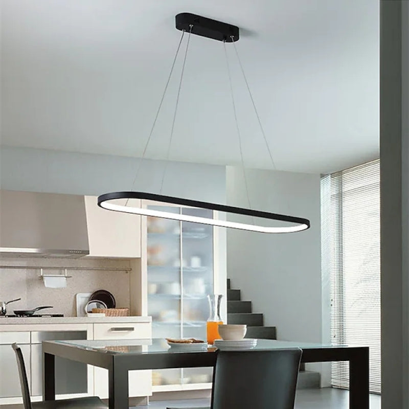Arisha Lampada a Sospensione Nero/Bianco/Oro Ovale Minimalista Appeso