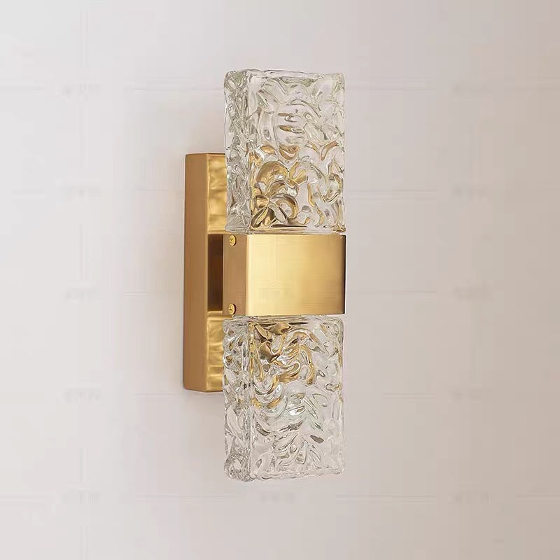 Arisha Moderna LED Trasparente Bellissimo Applique Metallo Acrilico Oro Rettangolare Soggiorno/Camera da Letto