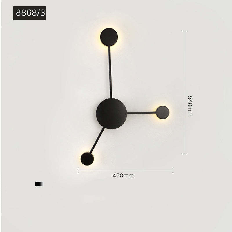 Arisha Moderna Nordica Applique Metallo Nero Design Rotondo Soggiorno/Camera da Letto