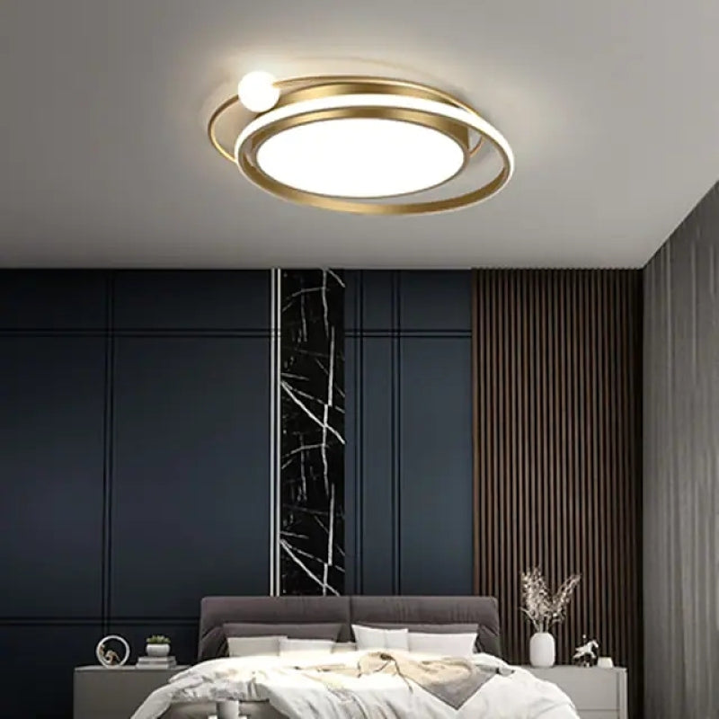 Arisha Moderna LED Minimalismo Multi Orbitale Plafoniera Nero/Oro Metallo Soggiorno/Camera da Letto