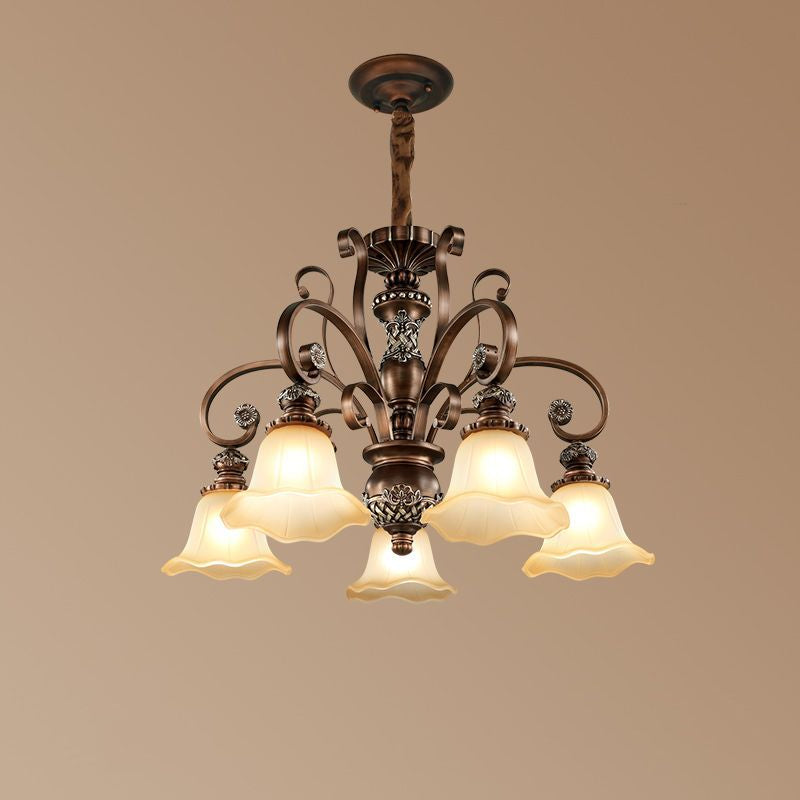 Arisha Retro Fiore Lampade a Sospensione Metallo Vetro Soggiorno Camera da Letto