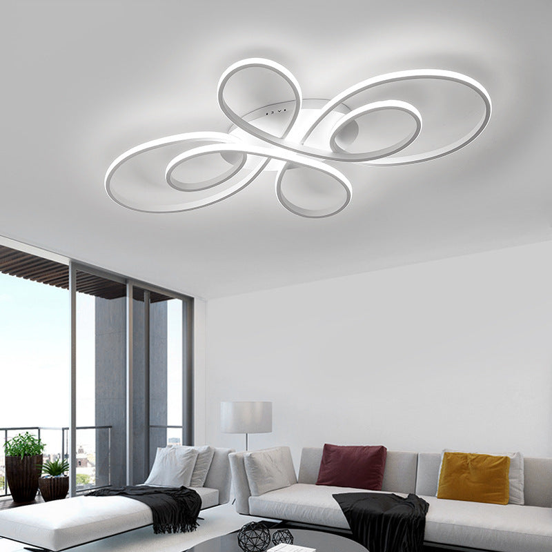 Arisha Moderno LED Metallo Plafoniera Multi Anelli Marrone/Bianco Soggiorno/Camera da Letto