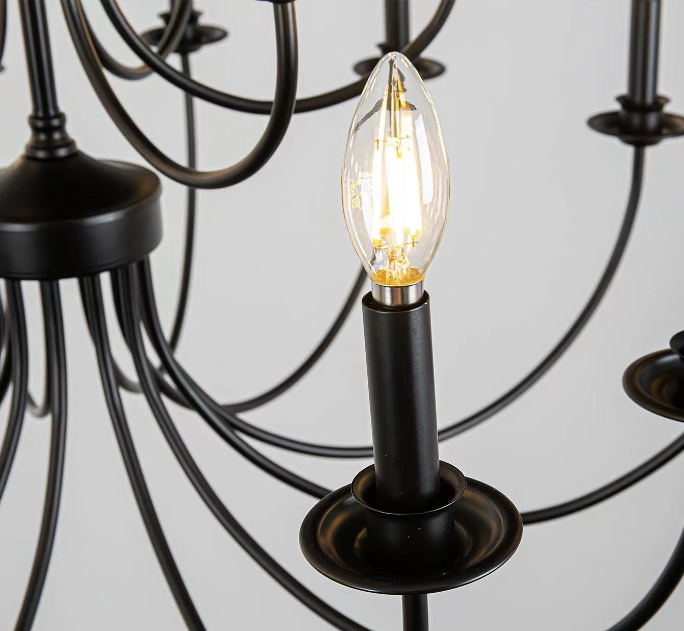 Silva Lampadari a LED in Metallo Nero per Camera da Letto, Soggiorno e Sala da Pranzo