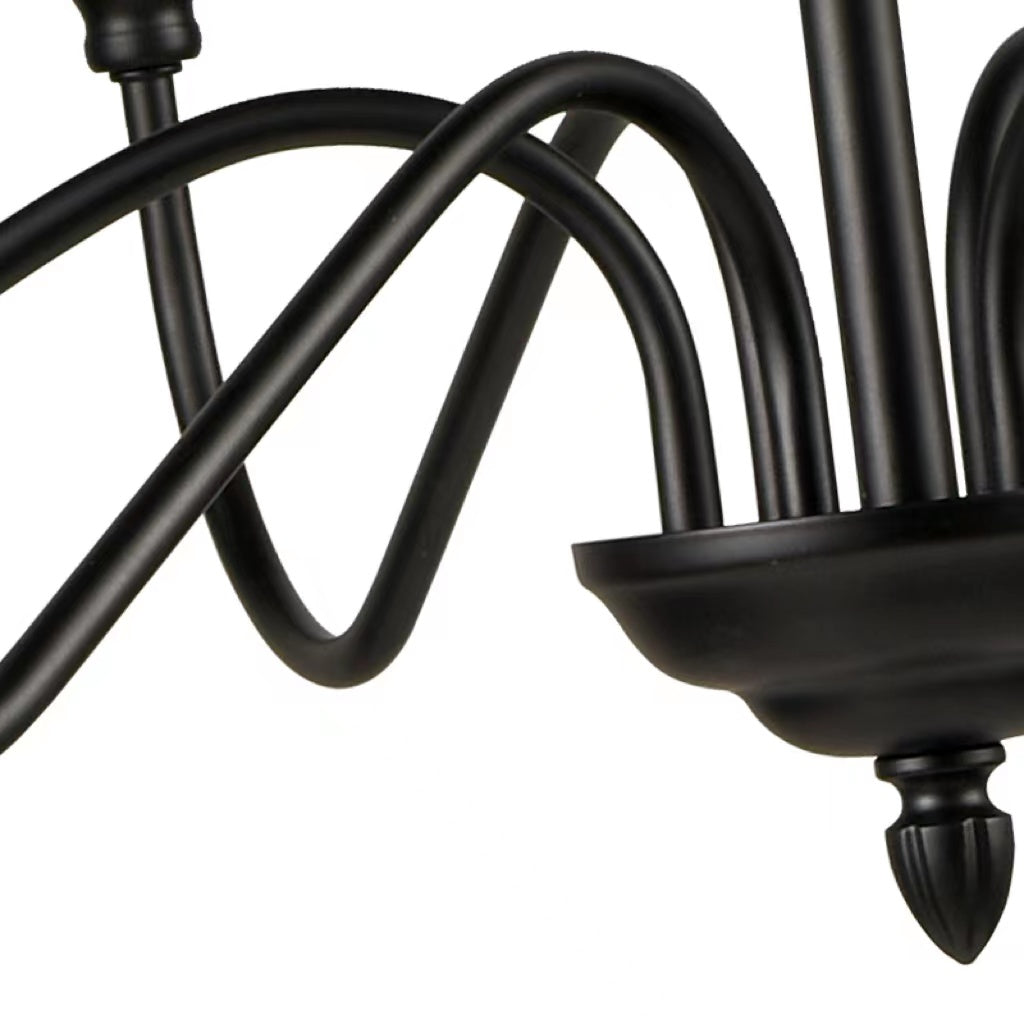 Silva Lampadario Moderno a LED in Metallo Nero Camera da letto Soggiorno