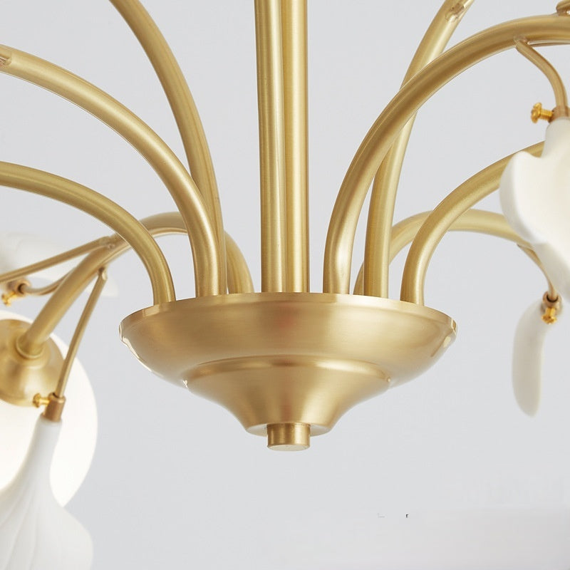 Olivia Lussi Fiore Metallo Vetro Lampadari Camera da letto Soggiorno