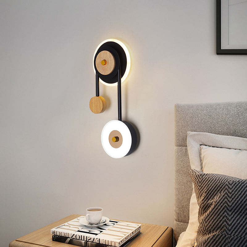 Arisha Moderno LED Girare Applique Decorativa Nero Legno Acrilico Comodino/Soggiorno/Camera da Letto