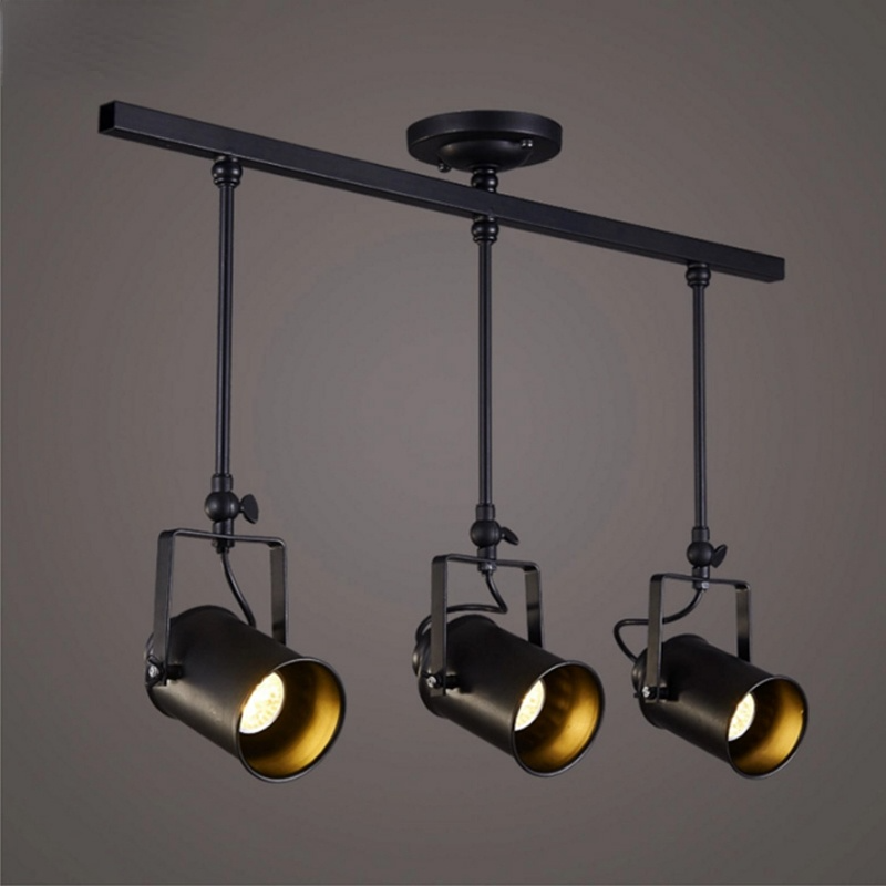 Silva Industriale LED Vintage Regolabile Plafoniere Nero Soggiorno/Camera da Letto