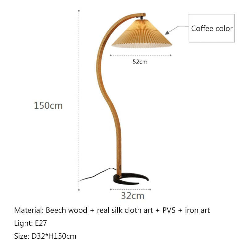 Muto Minimalista LED Lampada da Terra Metallo Legno Arco Soggiorno/Camera da Letto