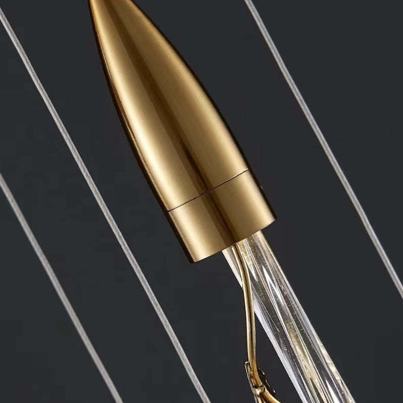 Arisha Insolito LED Irregolare Lampada a Sospensione Acciaio Inox Vetro Trasparente Soggiorno/Camera da Letto