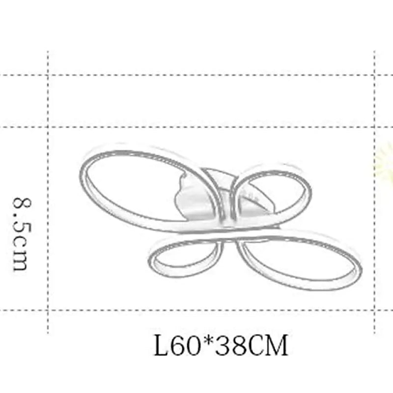 Arisha Moderno LED Metallo Plafoniera Multi Anelli Marrone/Bianco Soggiorno/Camera da Letto