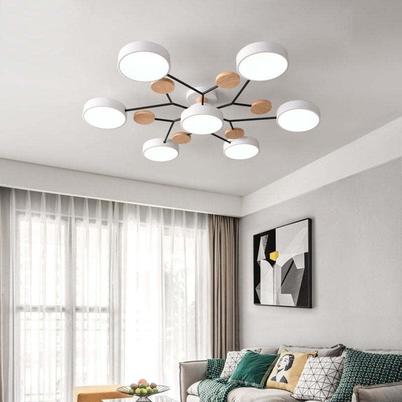 Arisha Moderne LED Plafoniere Metallo/Acrilico/Legno Bianco/Verde/Grigio Siggiorno