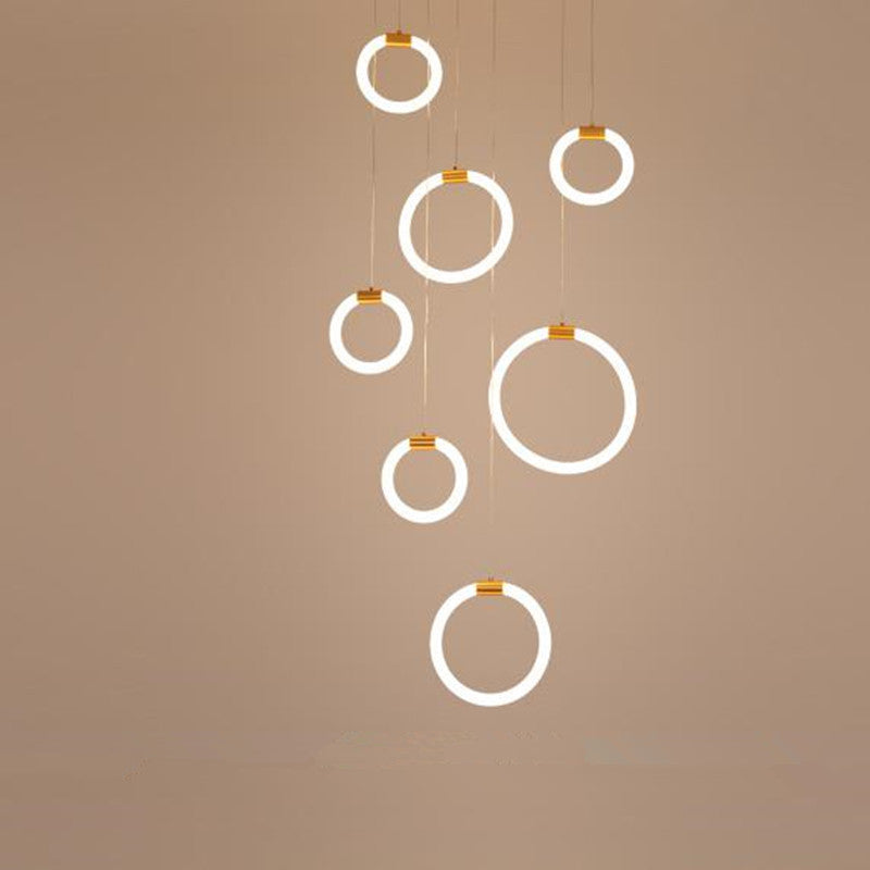 Arisha Minimalista LED Cerchio Bolla Lampada a Sospensione Bianco Metallo Soggiorno/Camera da Letto