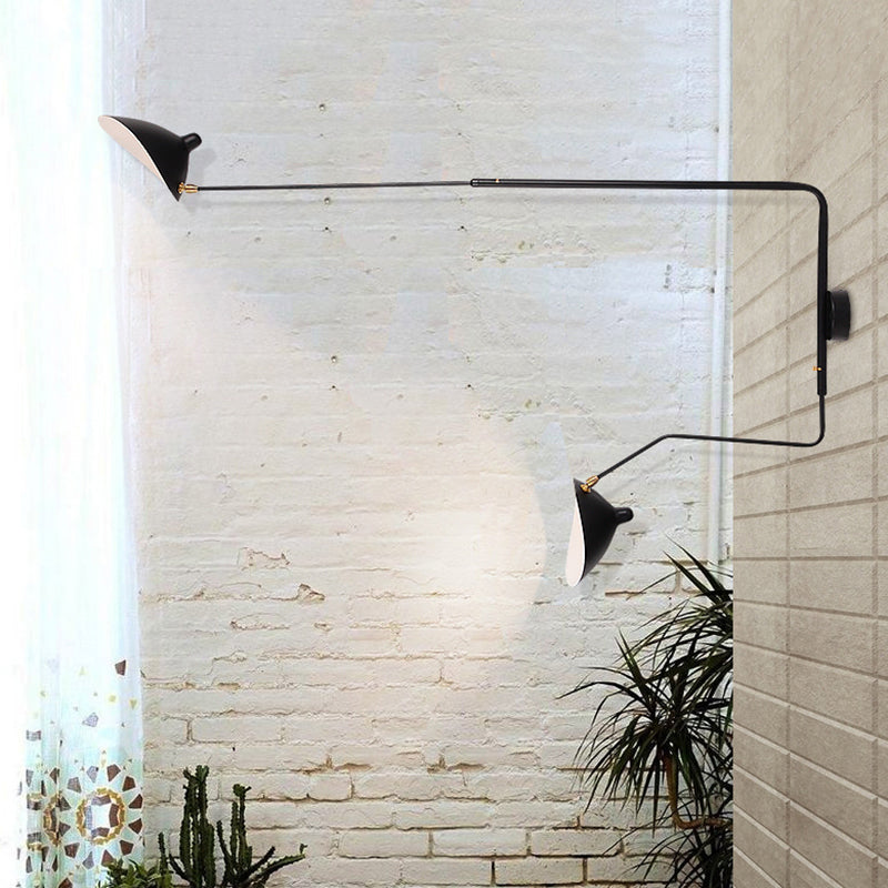 Arisha Moderne Industrial LED Applique Metallo Nero Siggiorno