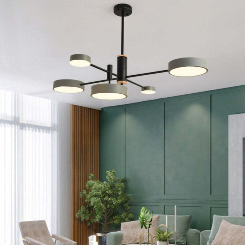 Arisha Design LED Lampade a Sospensione Metallo/Legno Grigio/Bianco/Oro Soggiorno/Camera da Letto