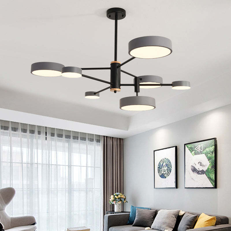 Arisha Design LED Lampade a Sospensione Metallo/Legno Grigio/Bianco/Oro Soggiorno/Camera da Letto
