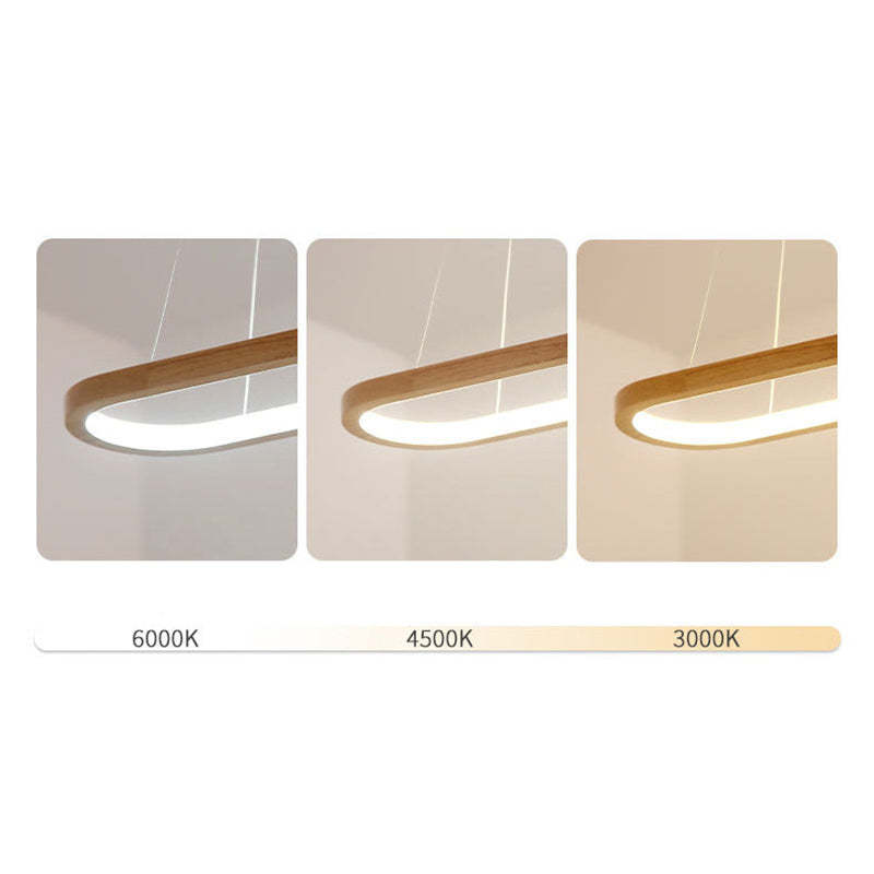 Muto Bellissimo LED Lampade a Sospensione Legno Ovale Contemporanee