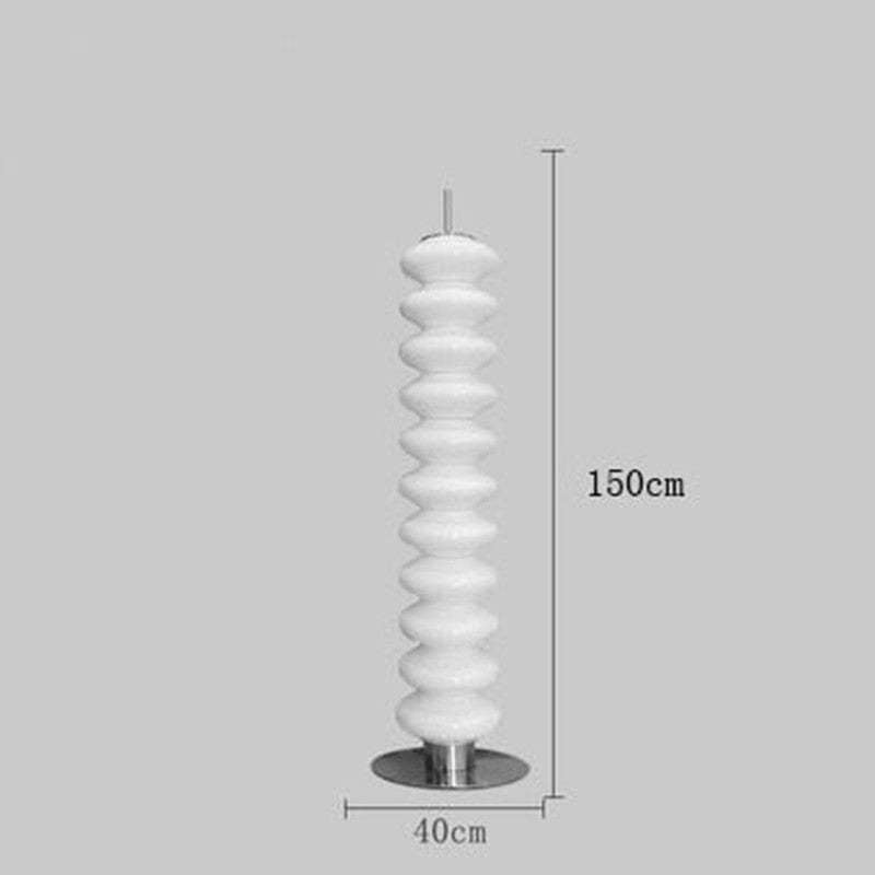 Mira Moderno Lungo Lampade da Terra Caramelle Metallo Vetro Bianco Soggiorno/Camera da Letto/Sala Studio