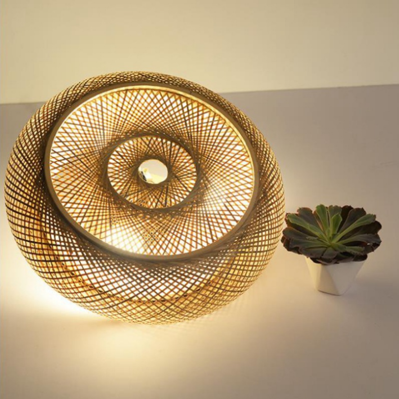 Ritta Design LED Plafoniera Rustica LED Intrecciata Rattan Metallo Soggiorno/Camera da Letto/Sala da Pranzo