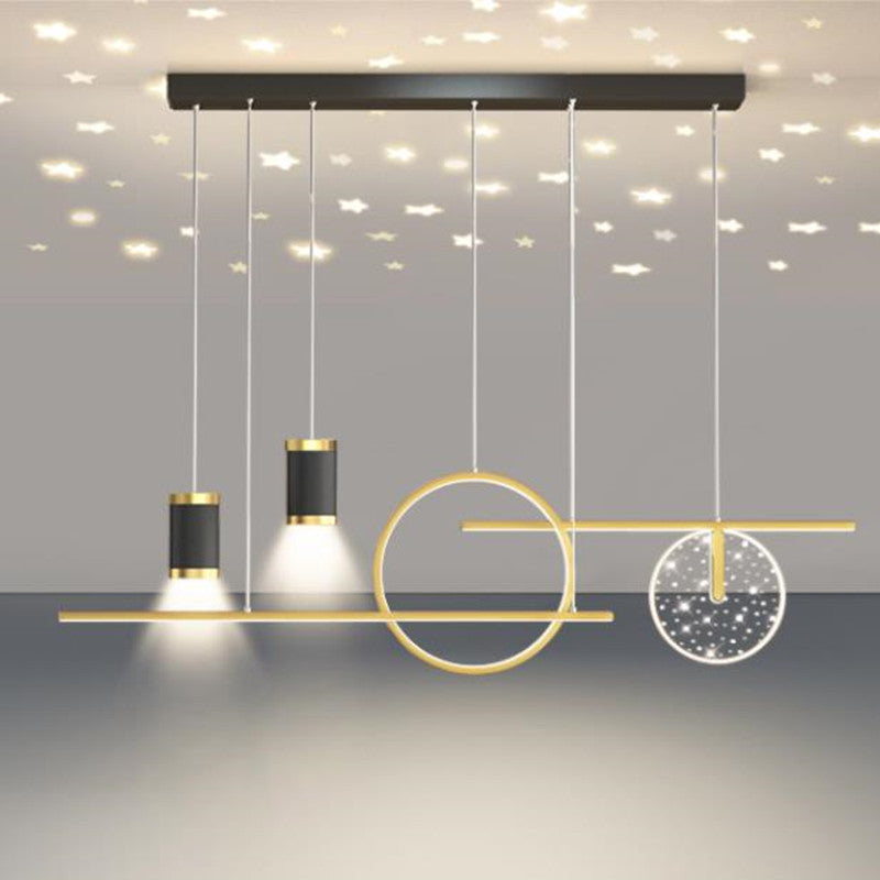 Madina Lampada a Sospensione Metallo Nero/Bianco/Oro Stellato Moderna
