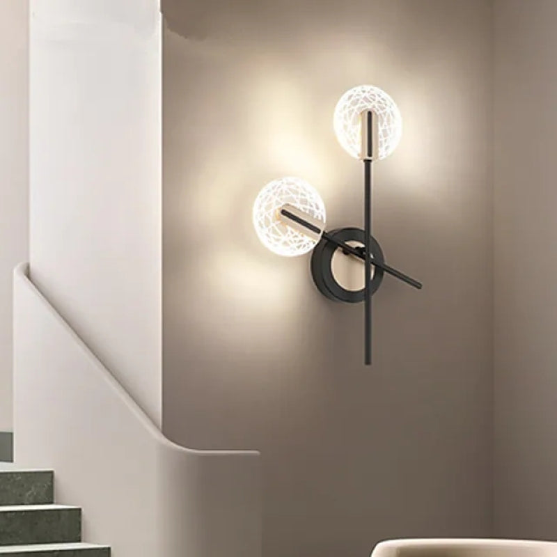 Valentina Design LED Applique Moderno Metallo Acrilico Nero/Bianco Camera da Letto