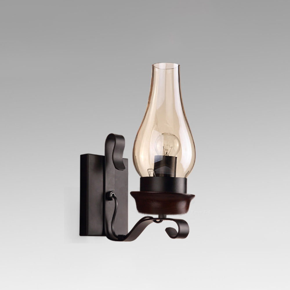 Silva Vintage LED Candela Applique Metallo/Legno Soggiorno