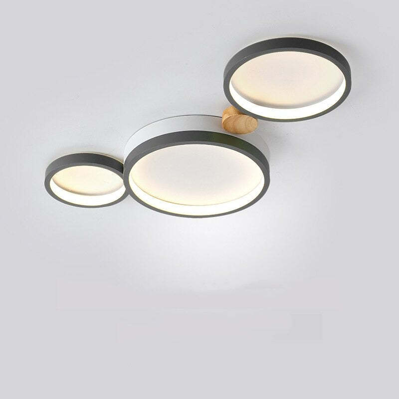 Arisha Minimalismo LED Plafoniera Bianco Rotonda Metallo Legno Soggiorno/Camera da Letto/Sala da Pranzo