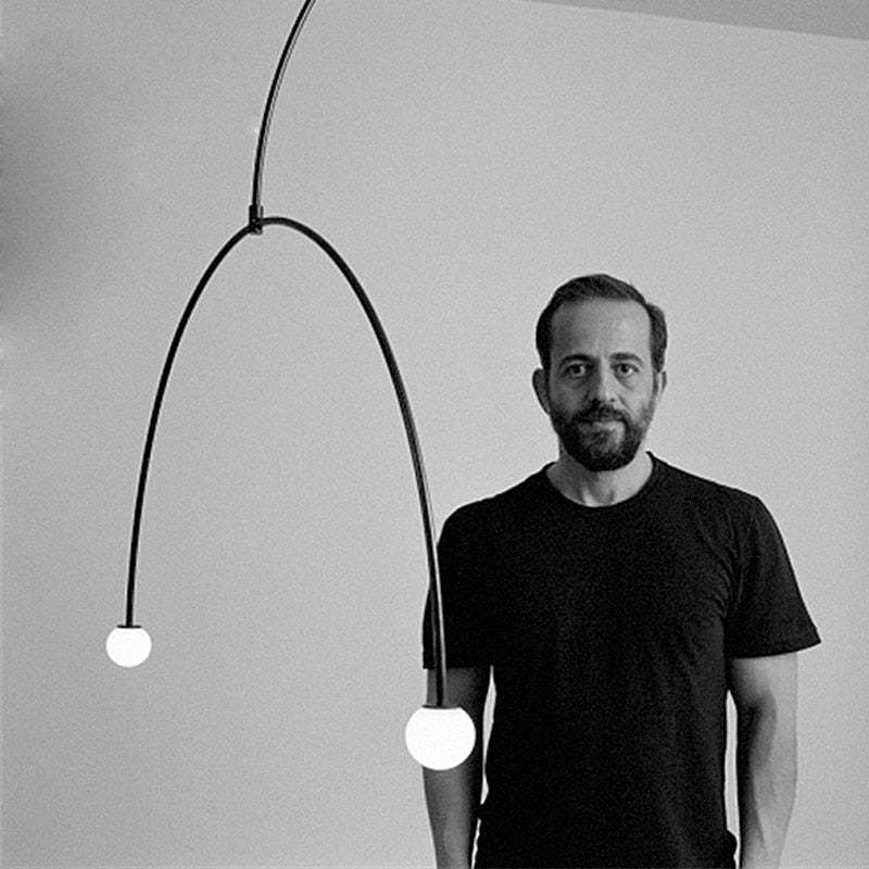 Avi Minimalista LED Lineare Lampada a Sospensione Metallo Vetro Nero Soggiorno/Camera da Letto