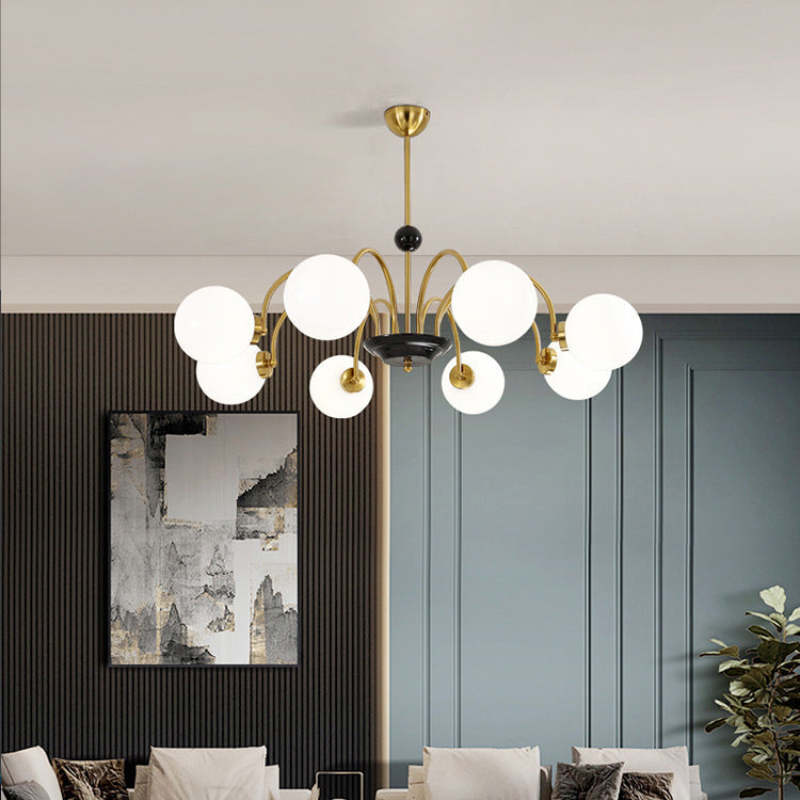 Khloe Moderno LED Lampada a Sospensione Metallo Vetro Bianco Sfera Soggiorno/Camera da Letto