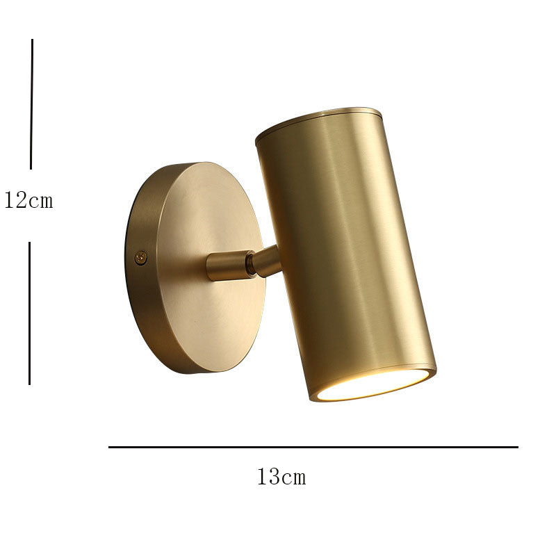 Arisha Moden LED Minimalismo Applique Cilindrica Metallo Oro/Nero Soggiorno/Camera da Letto