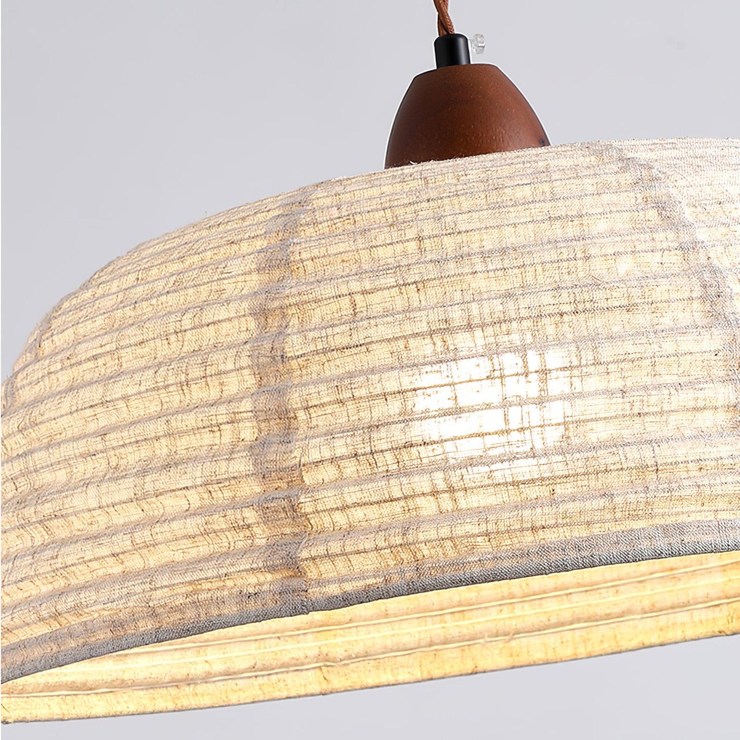 Ritta Retro Lanterna Bianco Legno Stoffa Lampade a Sospensione Studio Cucina