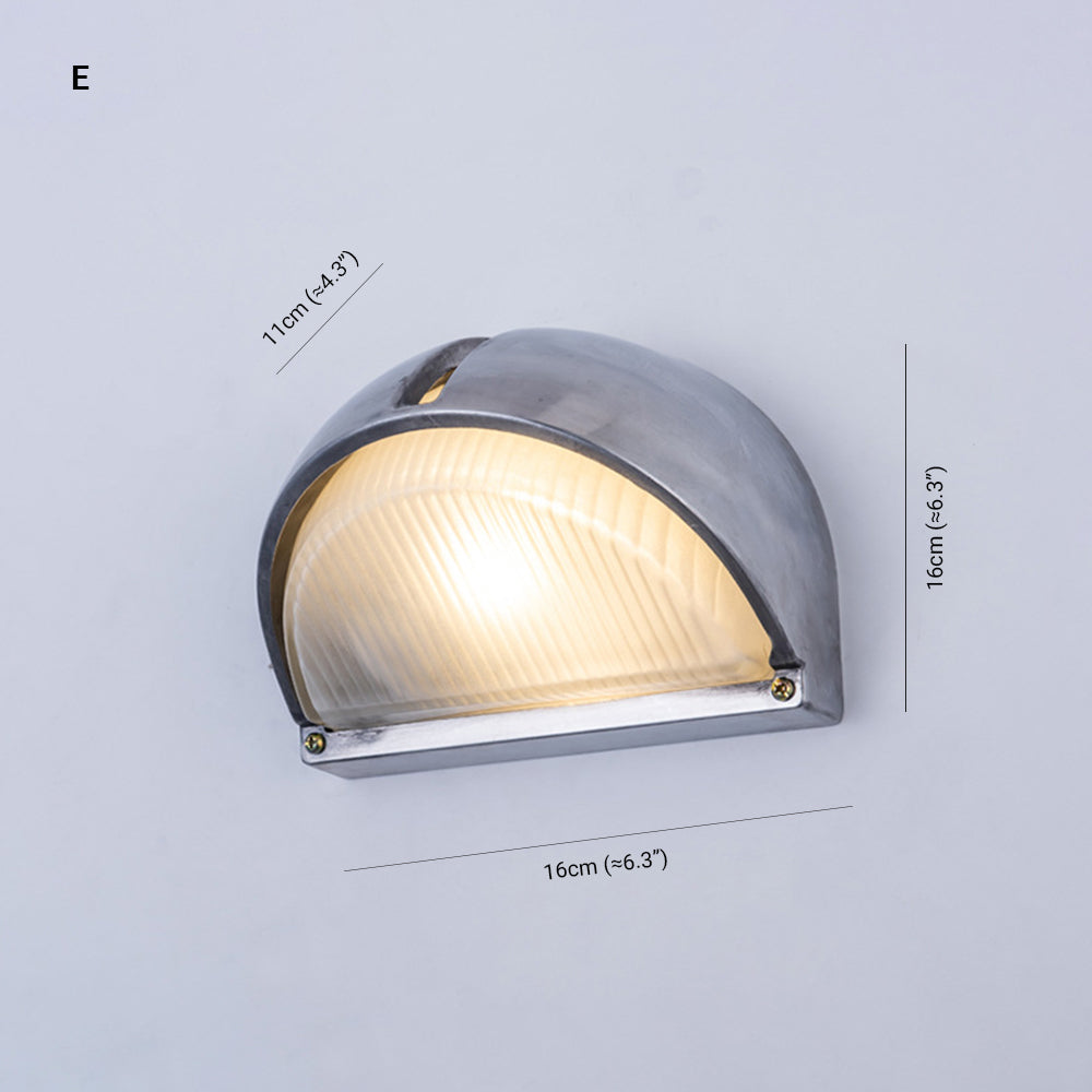 Ray Moderna PC/Vetro Applique Esterno Argento Cortile/Balcone