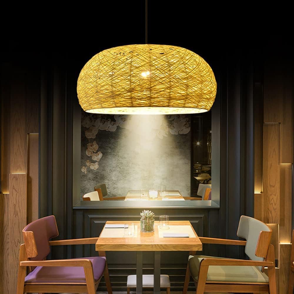 Ritta Design Nido Metallo Rattan LED Lampade a Sospensione Sala da Pranzo