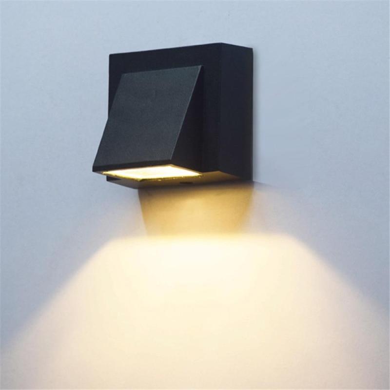 Ray Moderna Minimalismo LED Applique da Esterni Metallo Nera Piccolo Corridoio/Giardino