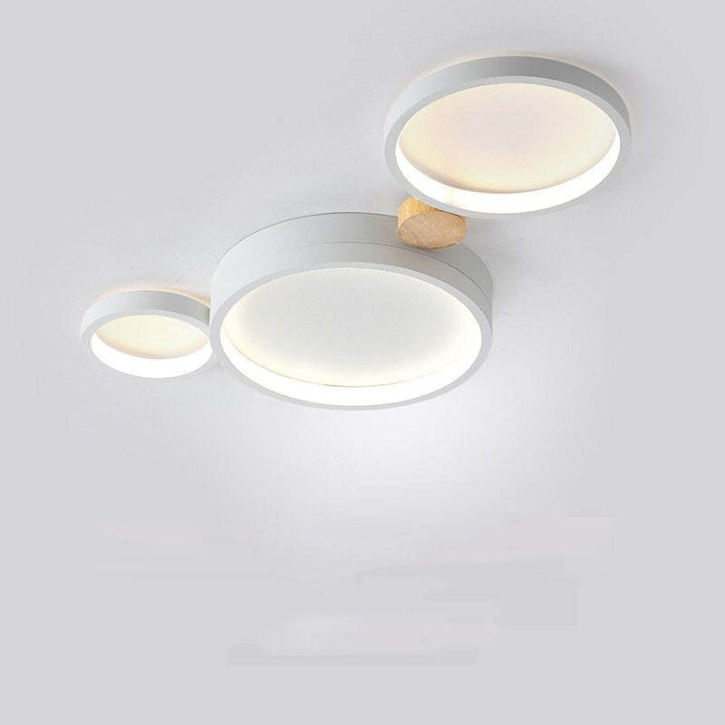 Arisha Minimalismo LED Plafoniera Bianco Rotonda Metallo Legno Soggiorno/Camera da Letto/Sala da Pranzo