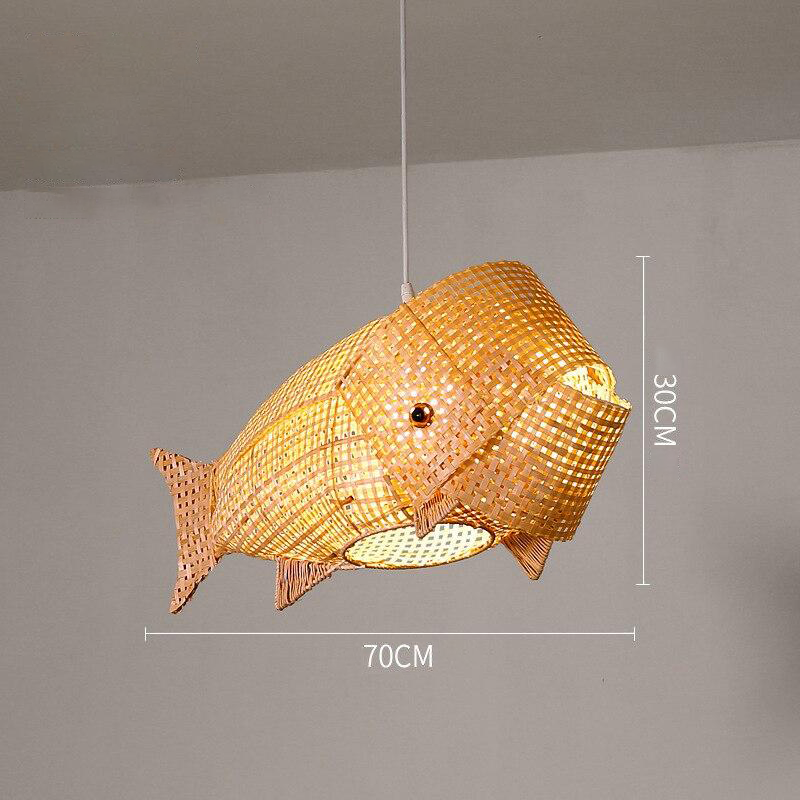 Ritta Moderni LED Lampada a Sospensione Pesce Bambù Oro Soggiorno/Camera da Letto