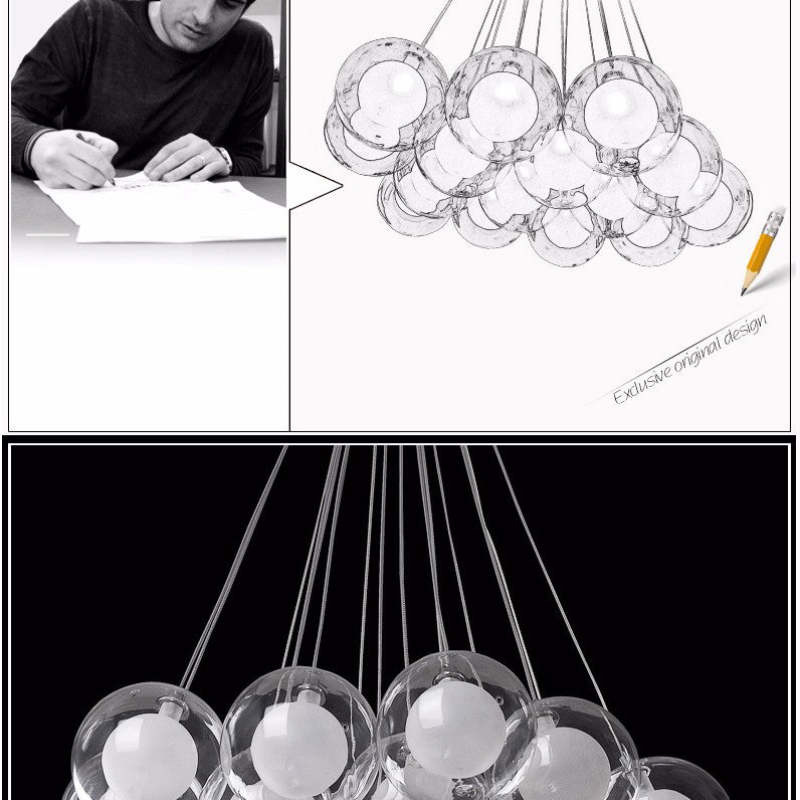 Valentina Lampade a Sospensione Acilico Bolle Moderne Camera da Letto