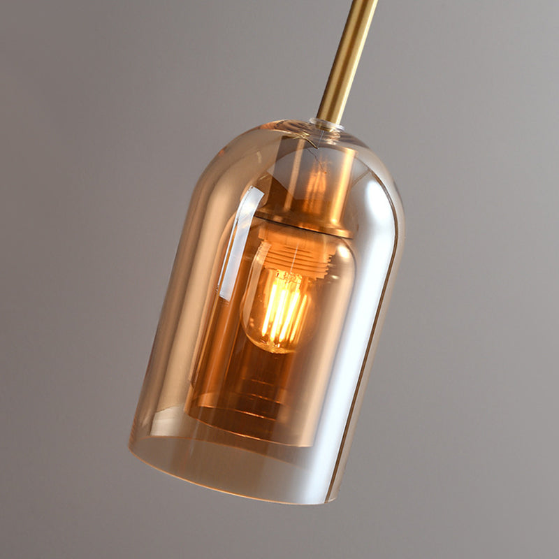 Arisha Moderna LED Plafoniere Cilindro Vetro Trasparente Cognac/Grigio Corridoio/Soggiorno/Camera da Letto