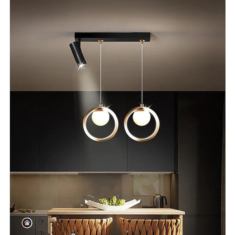 Arisha Lampade a Sospensione Vetro/Metallo Multi Anelli Moderne