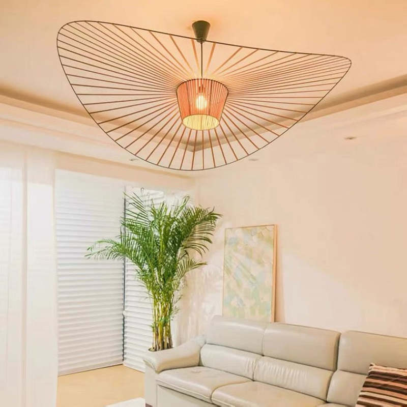 Ritta Lampade a Sospensione Tessuto Nero/Bianco/Oro/Marrone Fiore Moderne