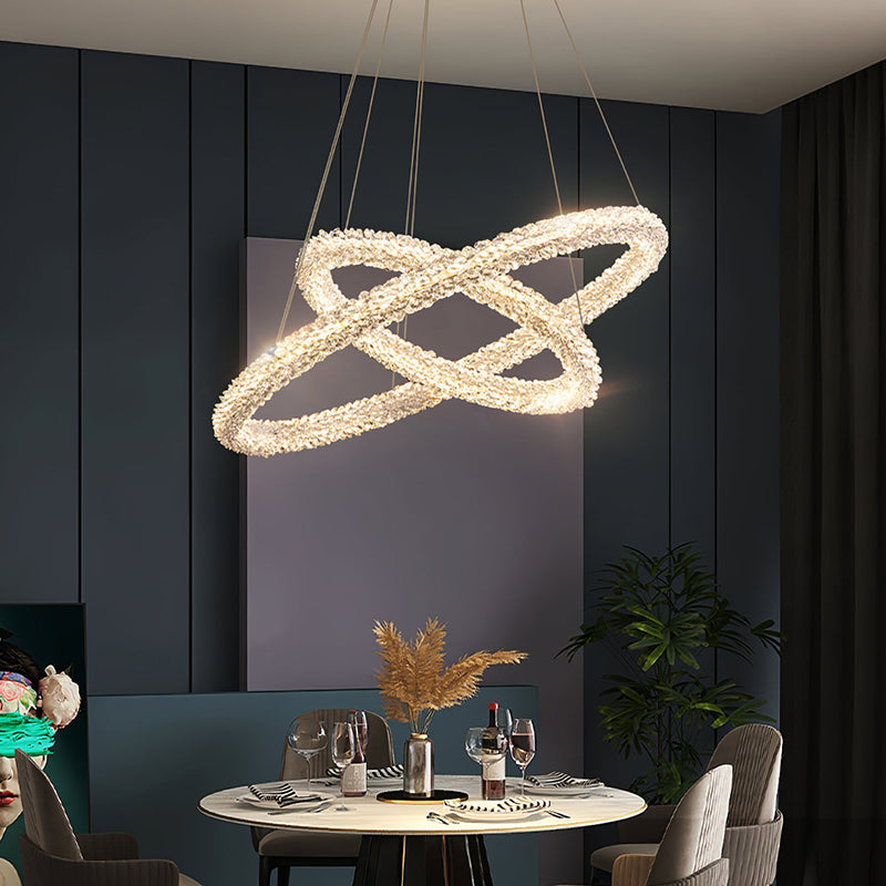 Kristy Lampada a Sospensione Arte Deco Metallo/Cristallo Bianco Soggiorno