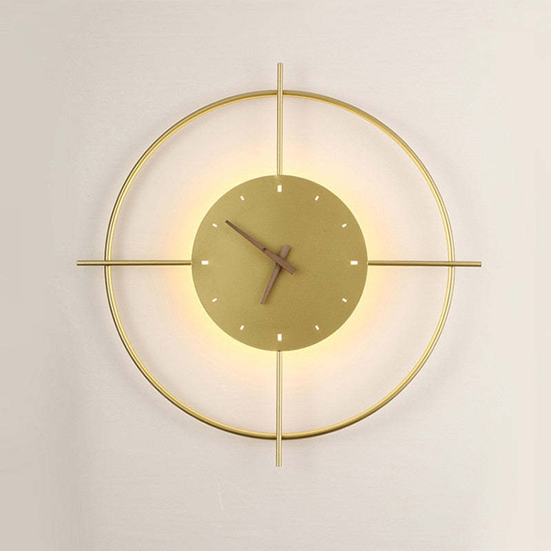 Arisha Moderna Design LED Applique Metallo Acrilico Orologio Oro/Nero Soggiorno/Camera da Letto