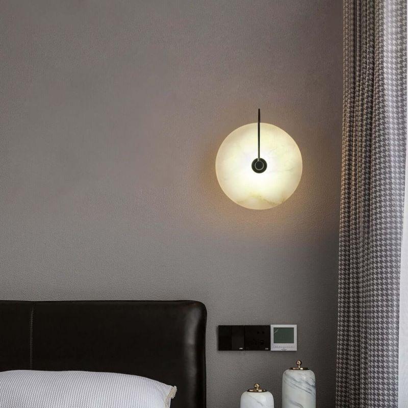Arisha Moderno LED Applique Marmo Artificiale Metallo Oro/Nero Rotonda Comodino/Soggiorno/Camera da Letto