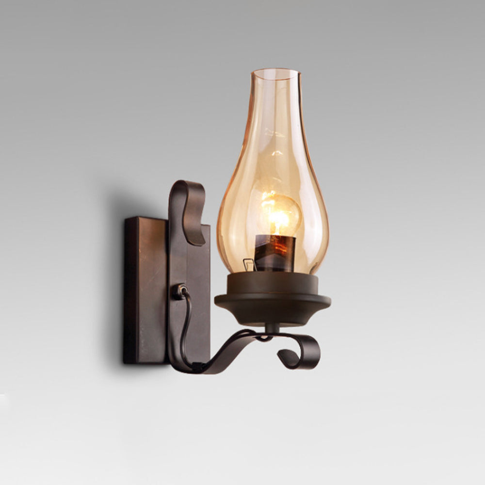 Silva Vintage LED Candela Applique Metallo/Legno Soggiorno